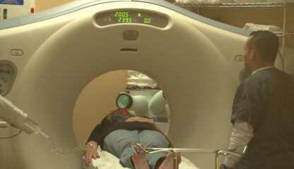 MRI scan in progress at a 24-hour Houston emergency clinic