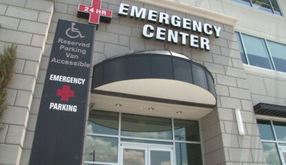Emergency Room entrance in Houston, TX